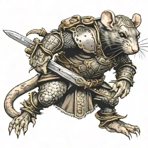 Rat Warrior With Halbert And Armor
