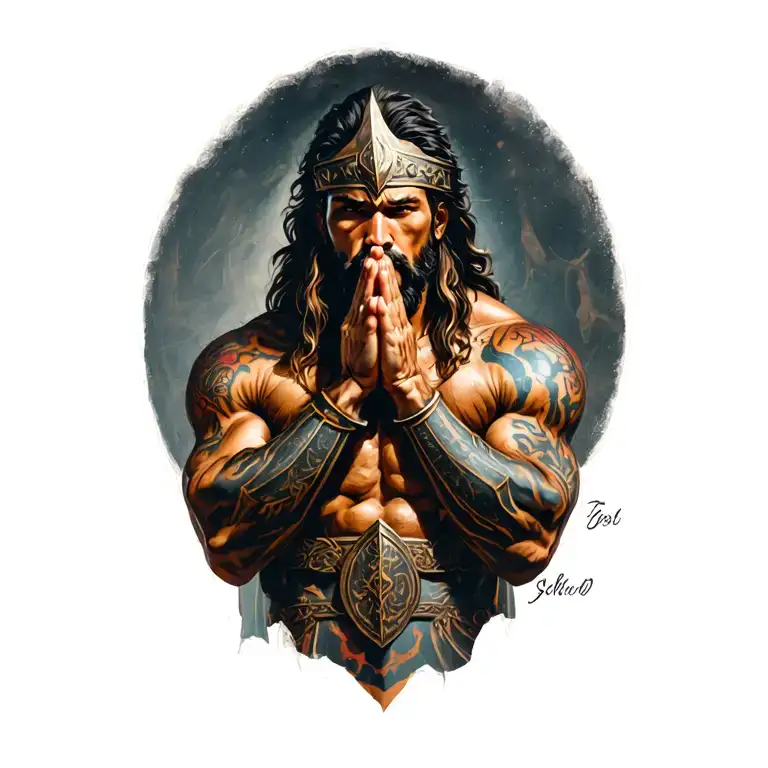 Praying Spartin Warrior