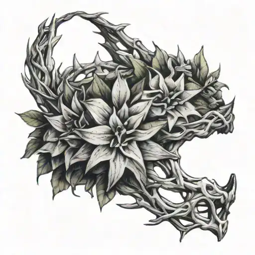 Half Crown Of Thorns Half Flower Crown