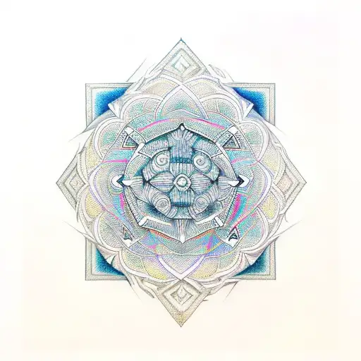 Sacred Geometric Patterns Combined With Abstract Elements