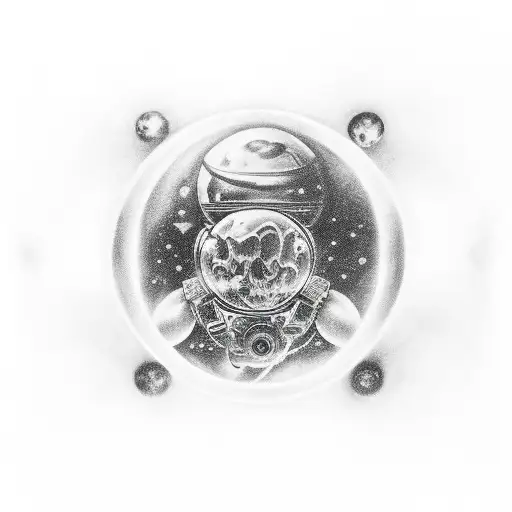 A Realistic Portrait Of A Famous Video Game Character Surrounded By Celestial Bodies