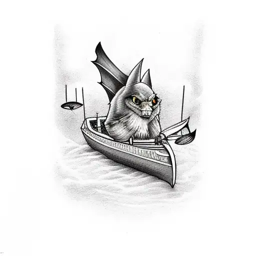 Boats With Bats With Music And Harry Potter Tattoo
