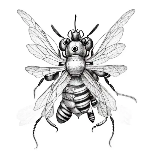 Honeycomb And Wasps With Shaded Background And Lots Of Shading