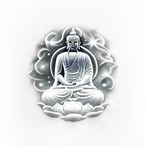 Buddha Floating In The Cosmos