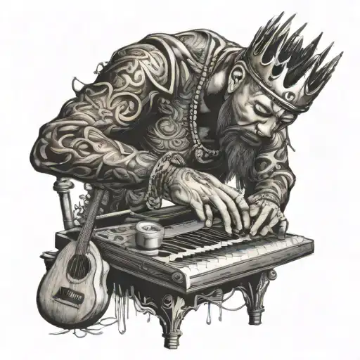 King Making Music With A Laptop Symbolizing The Client's Love