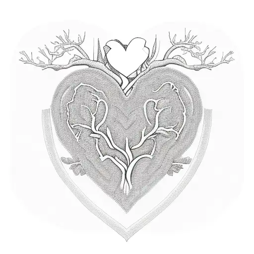 A Heart-shaped Book With Intricate Family Tree Branches And Roots