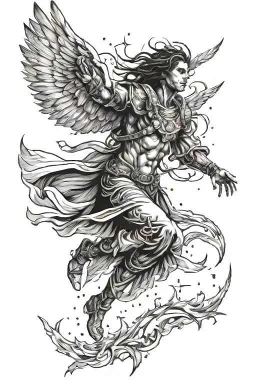 Tribal Angel Launching Into Space