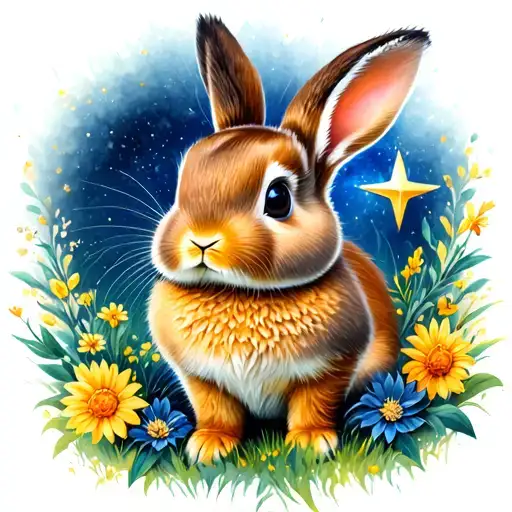 Little Bunny With Comet Star