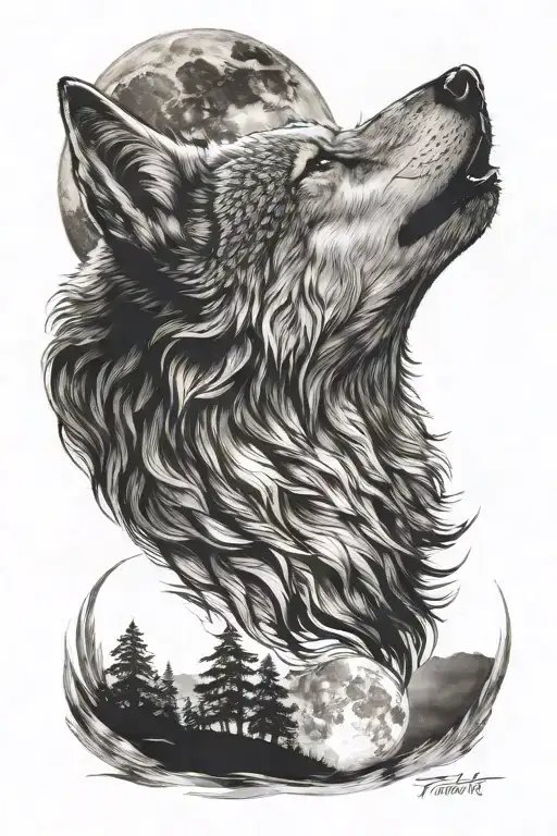 Fenair Wolf Howling At The Moon