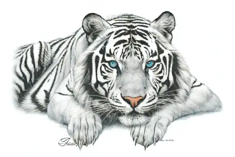 Only The Blue Eyes Of A White Tiger