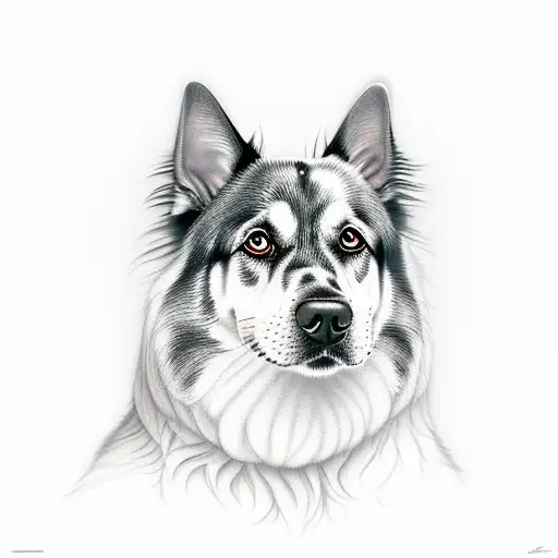 A Realistic Portrait Of A Dog With A Tank In The Background