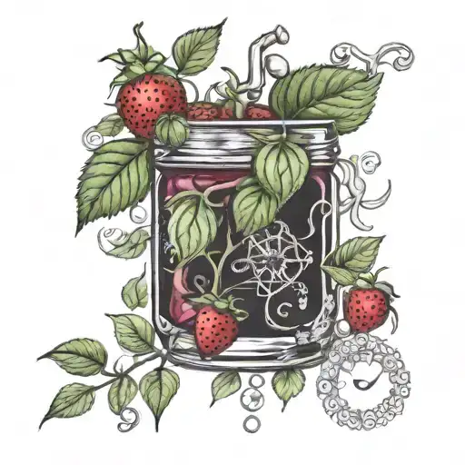 Stawberry Jam And Black Eyed Pea Plant Intertwined