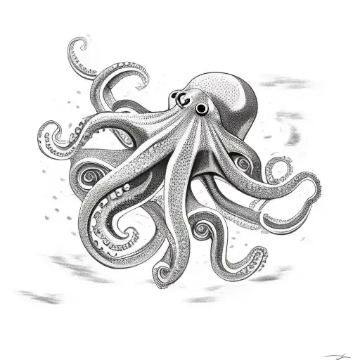 An Octopus Destroying A Rocket In Space