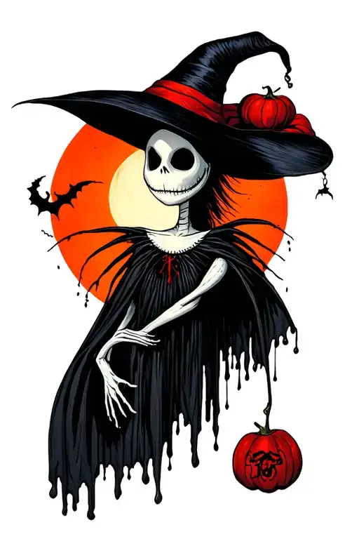 Nightmare Before Christmas Full Sleeve Tattoo Design Full Color