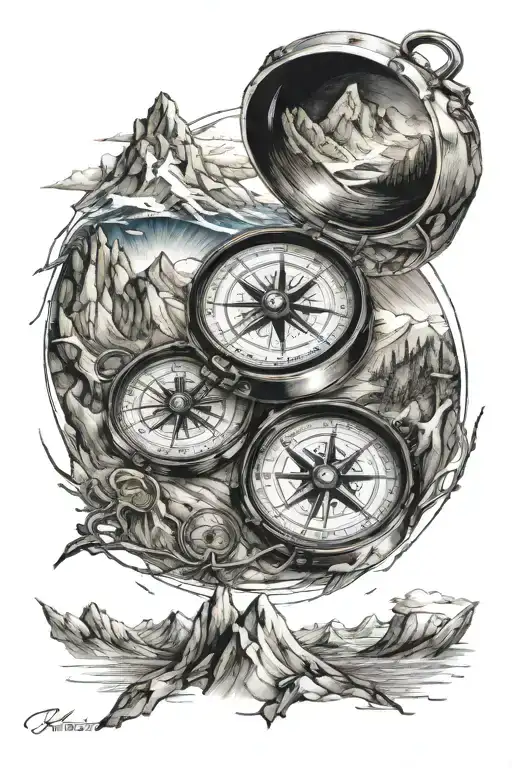 Travel Mountains Compass