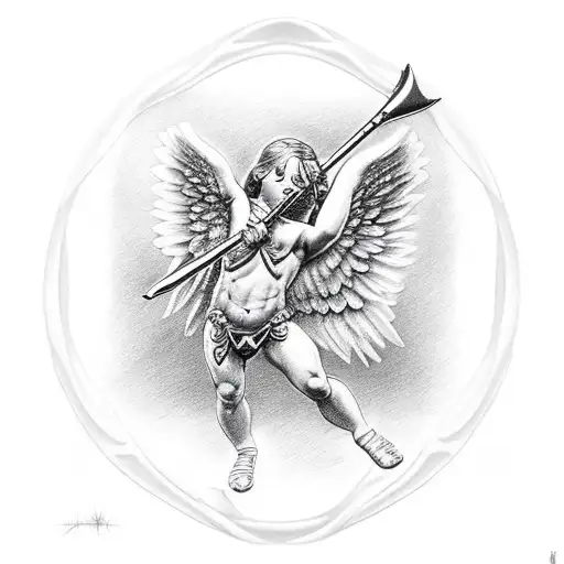 Cupid Warrior Drawing A Bow