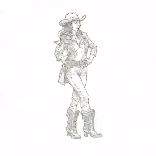 A Woman In A Cowboy Outfit
