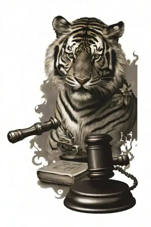 Tiger With Gavel