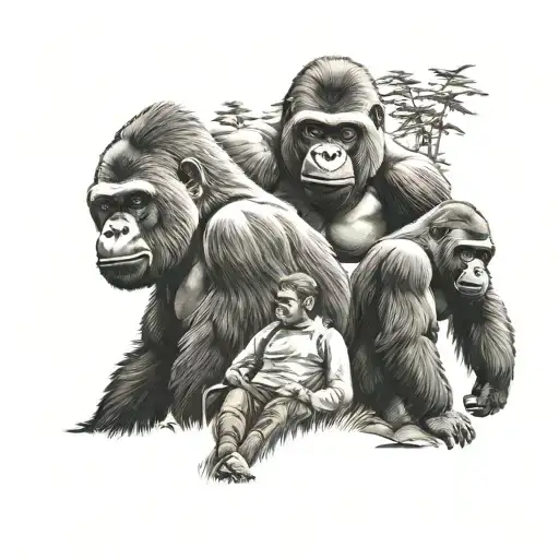 Gorilla Family Hiking