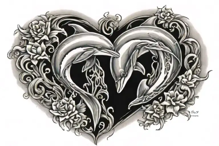 Dolphin Forming Heart