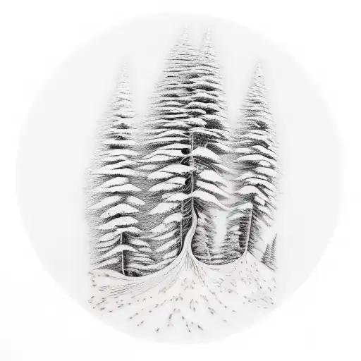 Mountain Trees Waves