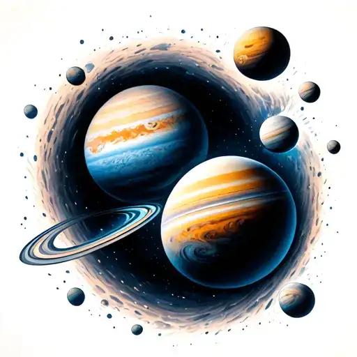 Black Hole Eating Several Planets