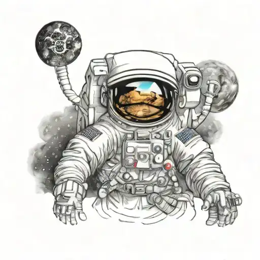 Astronaut With Galaxies