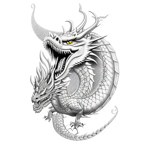 Norse Dragon With Floral Ornaments Underarm