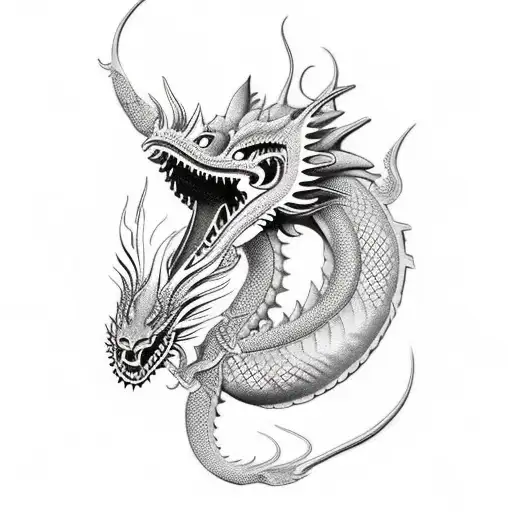 Feminine Dragon With Floral Ornaments Underarm