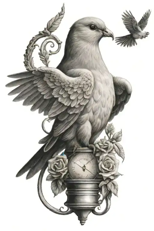 Dram Catcher With A Dove Perched