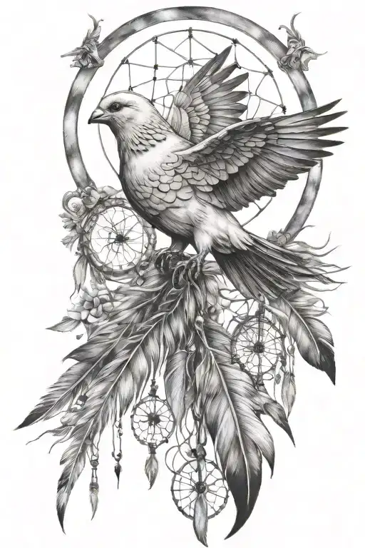 Dream Catcher With A Dove Perched