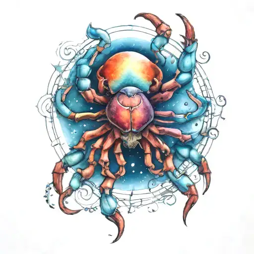 Colored Cancer Zodiac