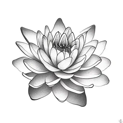 A Mystical Water Lily Blooming Under A Crescent Moon And Star