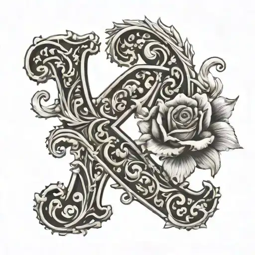 Letter 'S K' Incorporated Representing The Client's Love