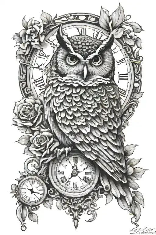 Owl And Clock