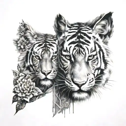 Tiger And Hamsa Hand Made