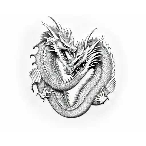 Dragon And Wolf Fight