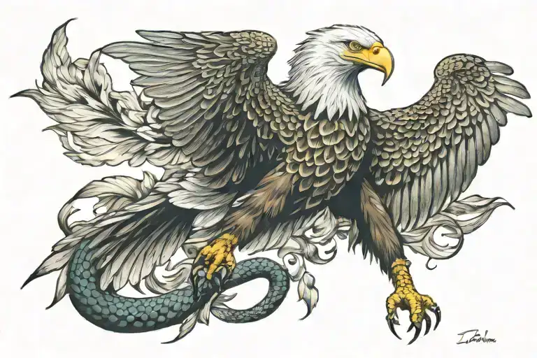Eagle Fighting Snake