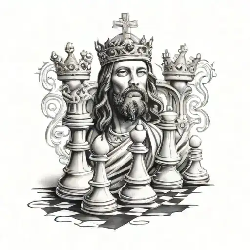 Jesus On A King Chess Peice