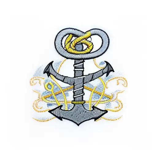Patch With Argentinian Colors On The Back And A Anchor On Th Front