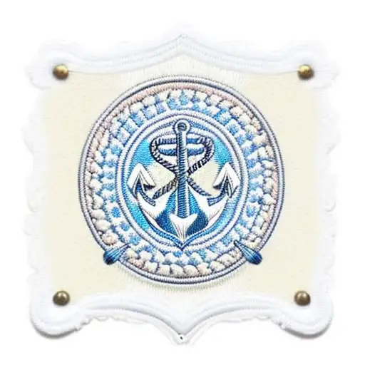 Circular Patch With Argentinian Colors On The Back And A Anchor On Th Front