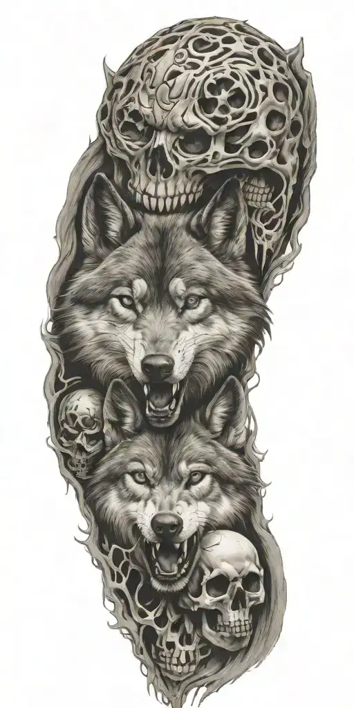 Wolf And Skull