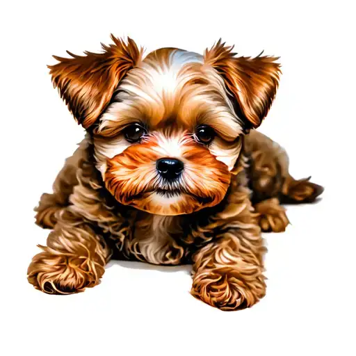 Create A Tattoo Of My Peach Coloured Maltipoo Dog Curled Up It Should Be Small And Delicate