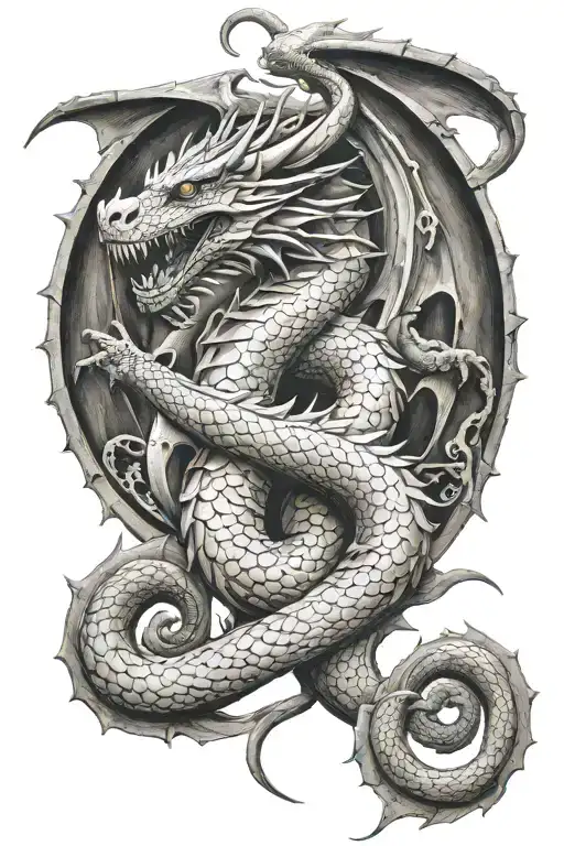 4 Scrolls Protected By A Realistic Dragon