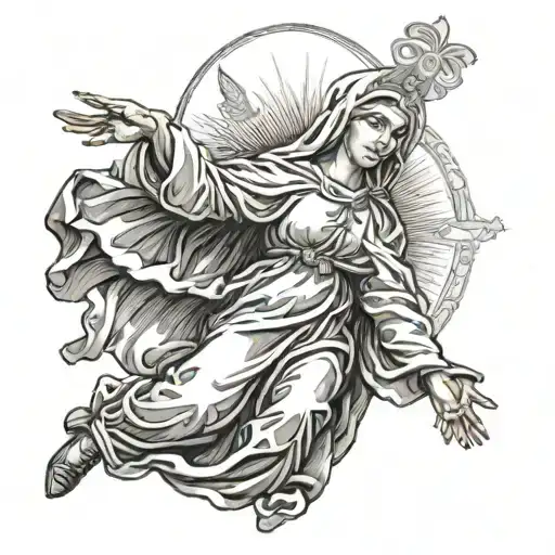 Virgin Mary Catholic Woman Fighting