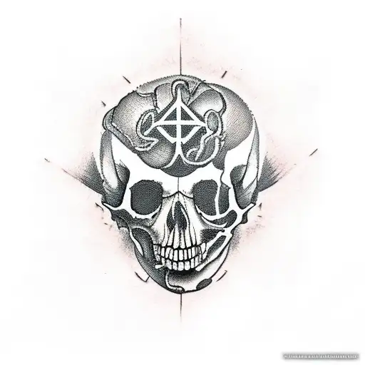 God Atlas Holding A Decaying Skull