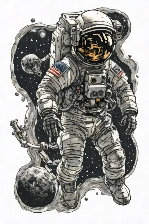 Astronaut Floating In Space