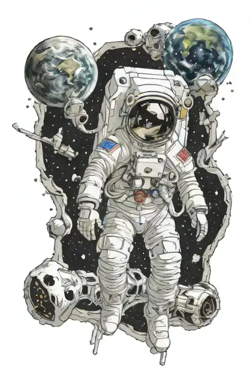 Astronaut Floating In Space With Earth In The Background