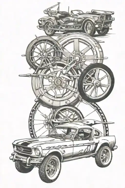 Wagon Wheel Anchor Spitfire And Mustang Car Racing