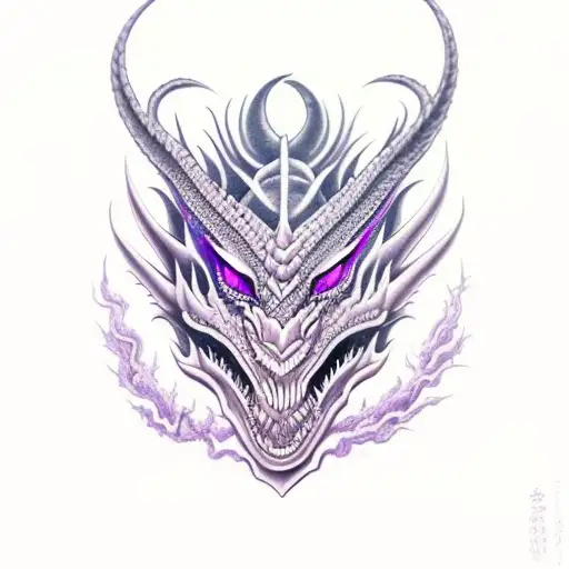 Black Dragon With Purple Eyes